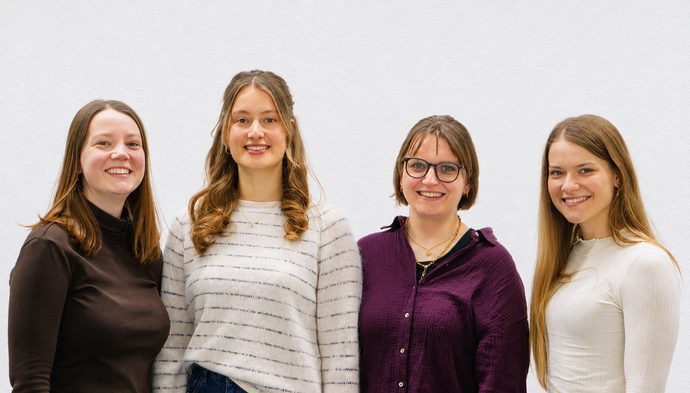 Projektteam PsIC-ON: Anna Marie Klöppner, Maylien Keimeier, Franziska Derichs, Monique Mefrouche (v.l.n.r.)